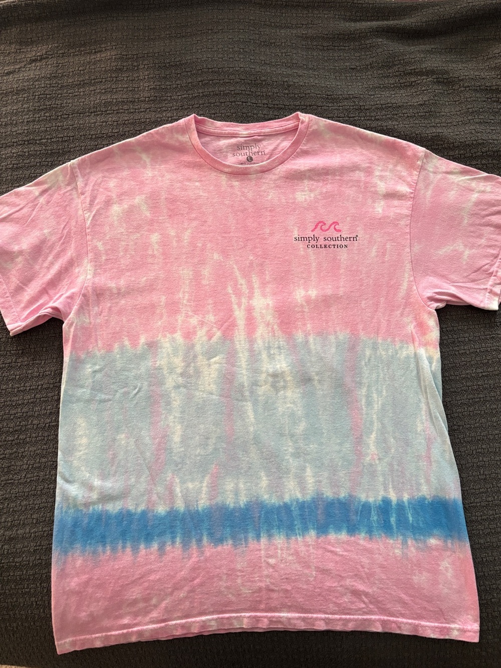 Simply Southern Pink, White & Blue Tie-Dye Short Sleeve Tee